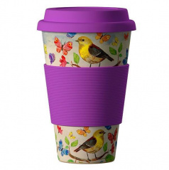 Termohrnček Bamboo Cup - Birds 400 ml